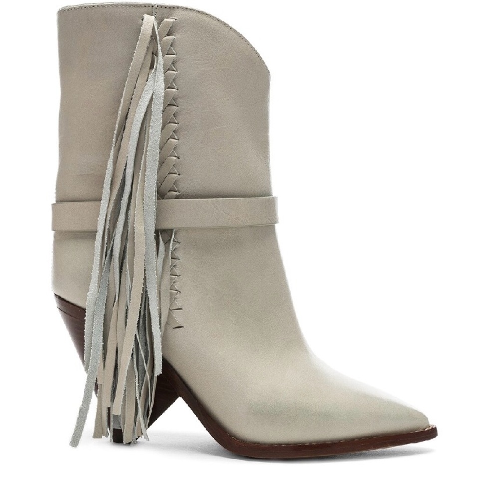 ISABEL MARANT Loffen Fringed Leather Ankle Boots, Size 37 - Picture 10 of 13